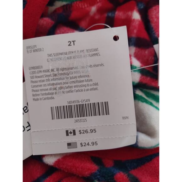 Gymboree Plaid Holiday Night Gown Long Sleeve Ruffle Pajama Dress Size 2T - Picture 7 of 9